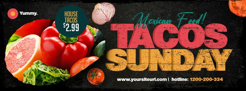 Facebook Cover Design Taco Sunday Deal Timeline